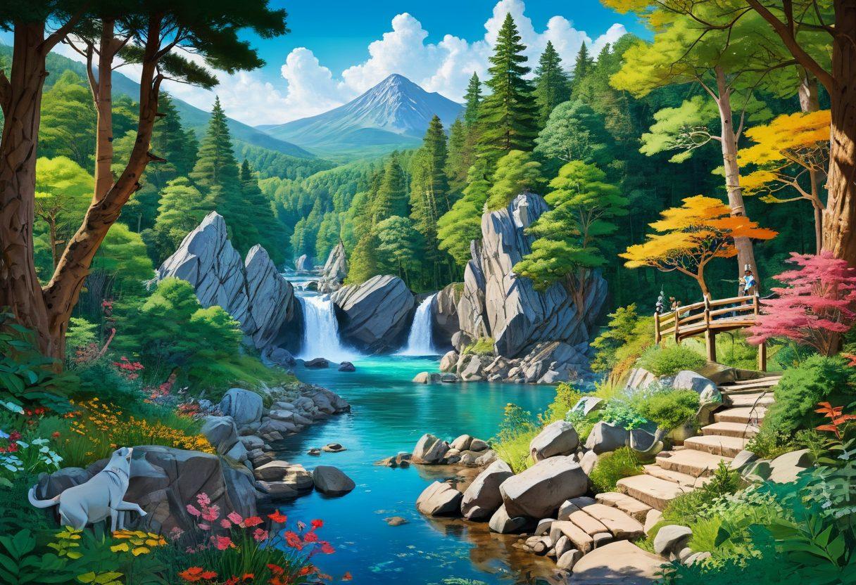 A captivating collage of vibrant scenes depicting hidden gems in adult animation and manga, featuring diverse characters and artistic styles, integrated with Becker County's beautiful landscapes as the backdrop. Include whimsical elements such as anime-style forests, playful characters engaged in animated adventures, and colorful manga panels blending with nature. Ensure a sense of discovery and fantasy throughout the scene. vivid colors. fantastical. detailed illustrations.